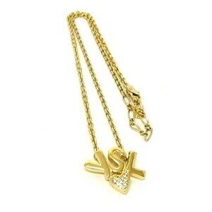 Yves Saint Laurent Necklace Logo Heart Necklace
